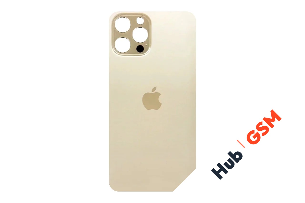 Задняя крышка (стекло) Узкий вырез iPhone 12 Pro Max (Gold)