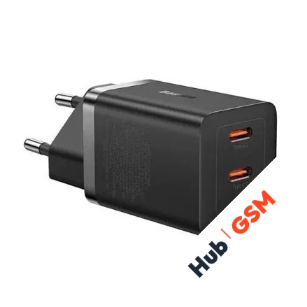 СЗУ Baseus GaN5 Pro (Быстрая зарядка) (USB C+ USB C) (40W EU) (Черный)