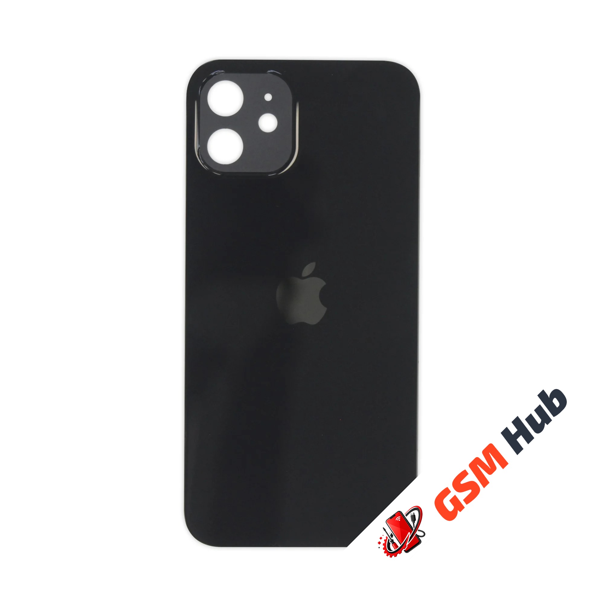 Задняя крышка (стекло) Узкий вырез iPhone 12 (Black)