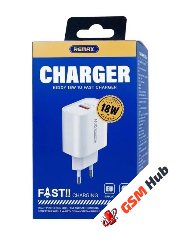 СЗУ Remax RP-U119 (USB A) (18W) (Быстрая зарядка) (Белый)