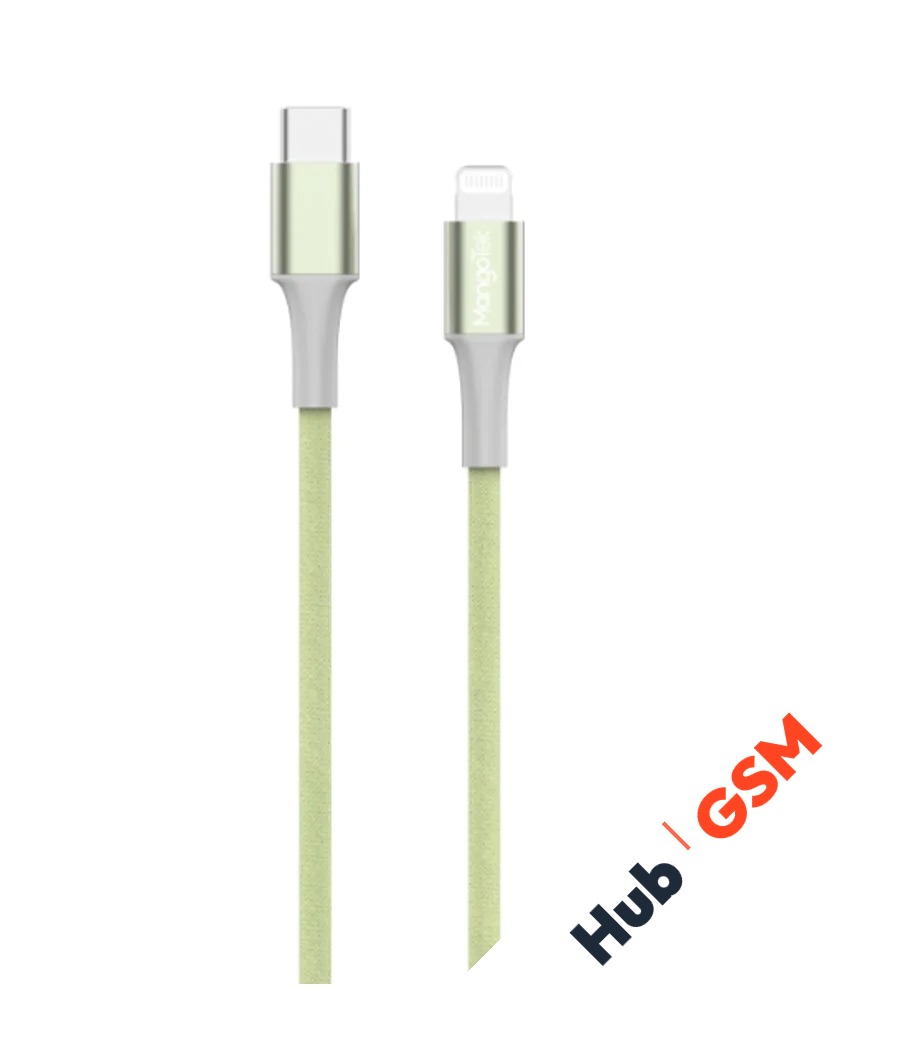 Кабель MangoTek MCA20C (Apple MFI) (USB-C / Lightning) (Нейлон) (Green)