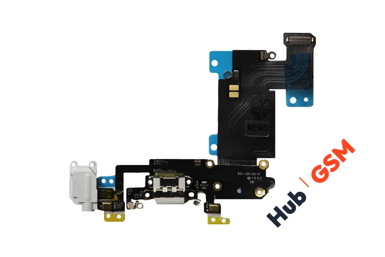 Шлейф с разъемом зарядки + разъем гарнитуры + микрофон iPhone 6S Plus Оригинал IC (Белый)