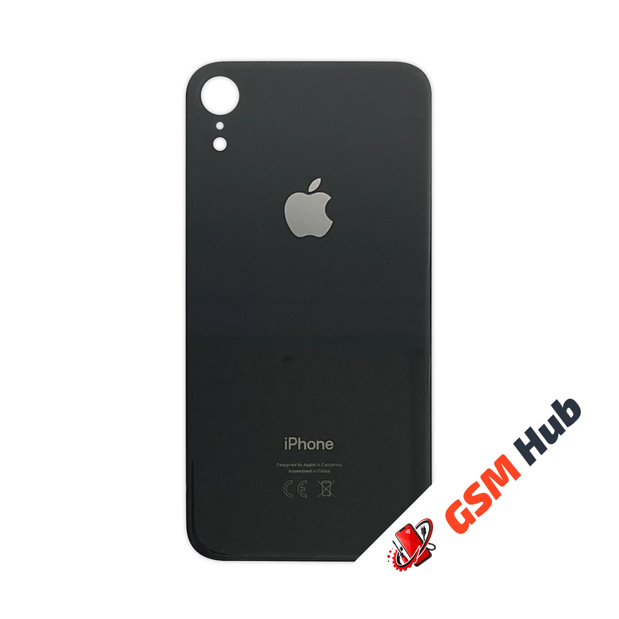 Задняя крышка (стекло) Широкий вырез iPhone XR (Black)