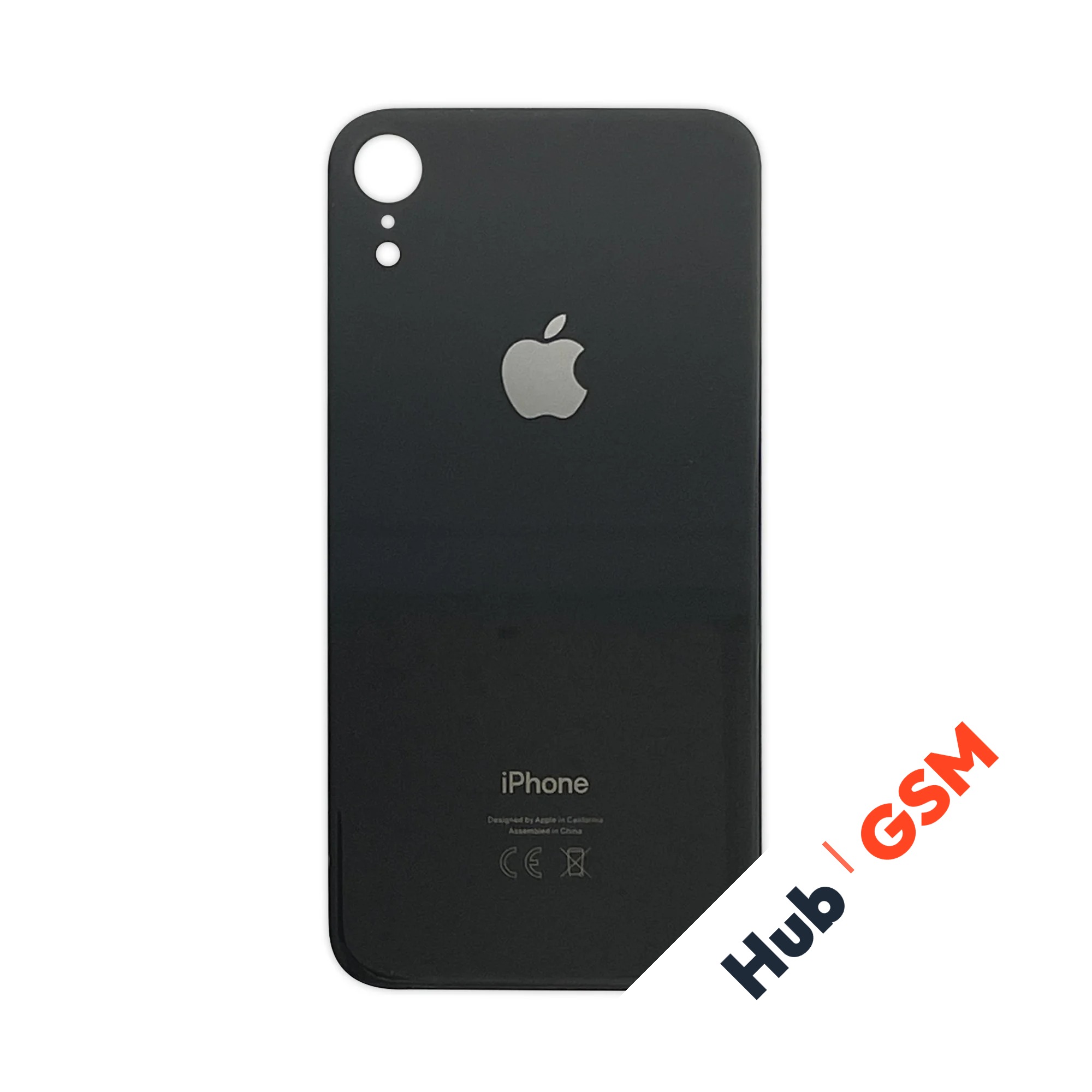 Задняя крышка (стекло) Широкий вырез iPhone XR (Black)