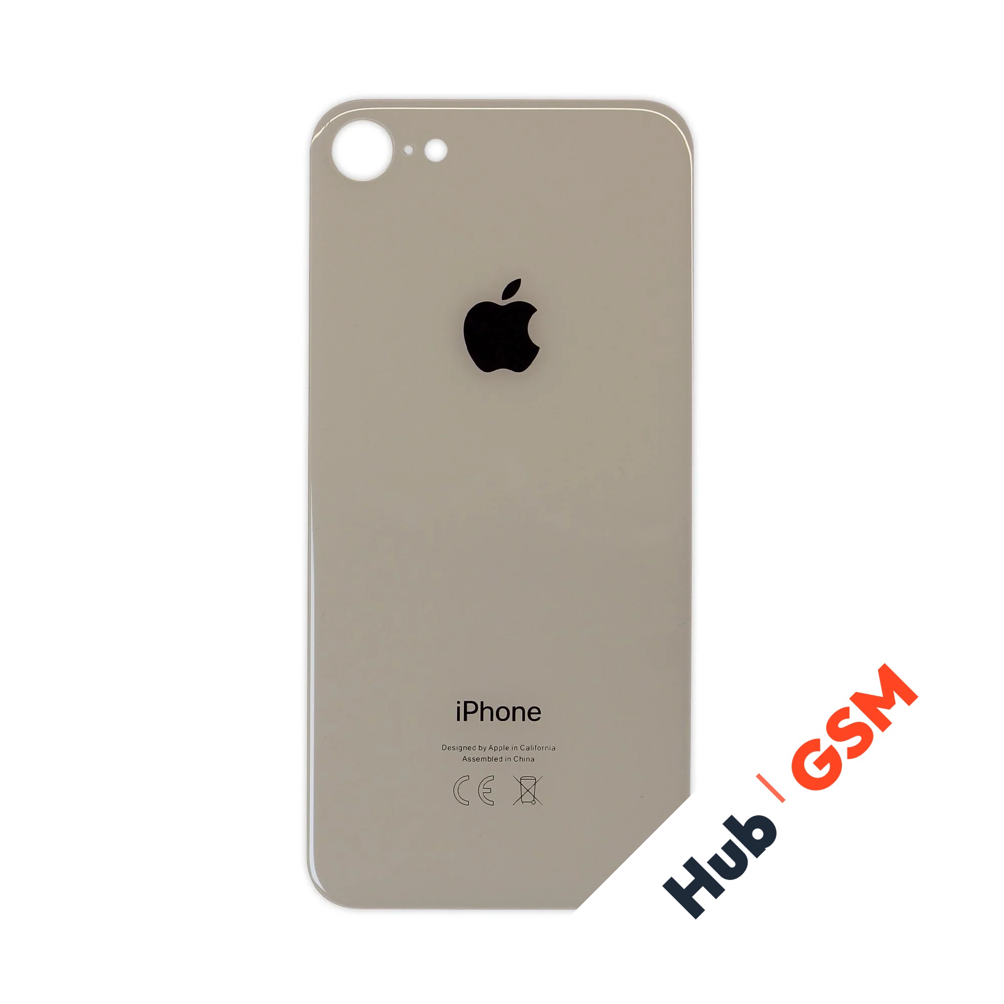Задняя крышка (стекло) Широкий вырез iPhone 8 (Gold)