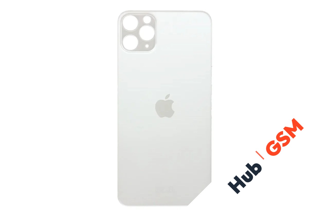 Задняя крышка (стекло) Узкий вырез iPhone 11 Pro Max Оригинал (Silver)