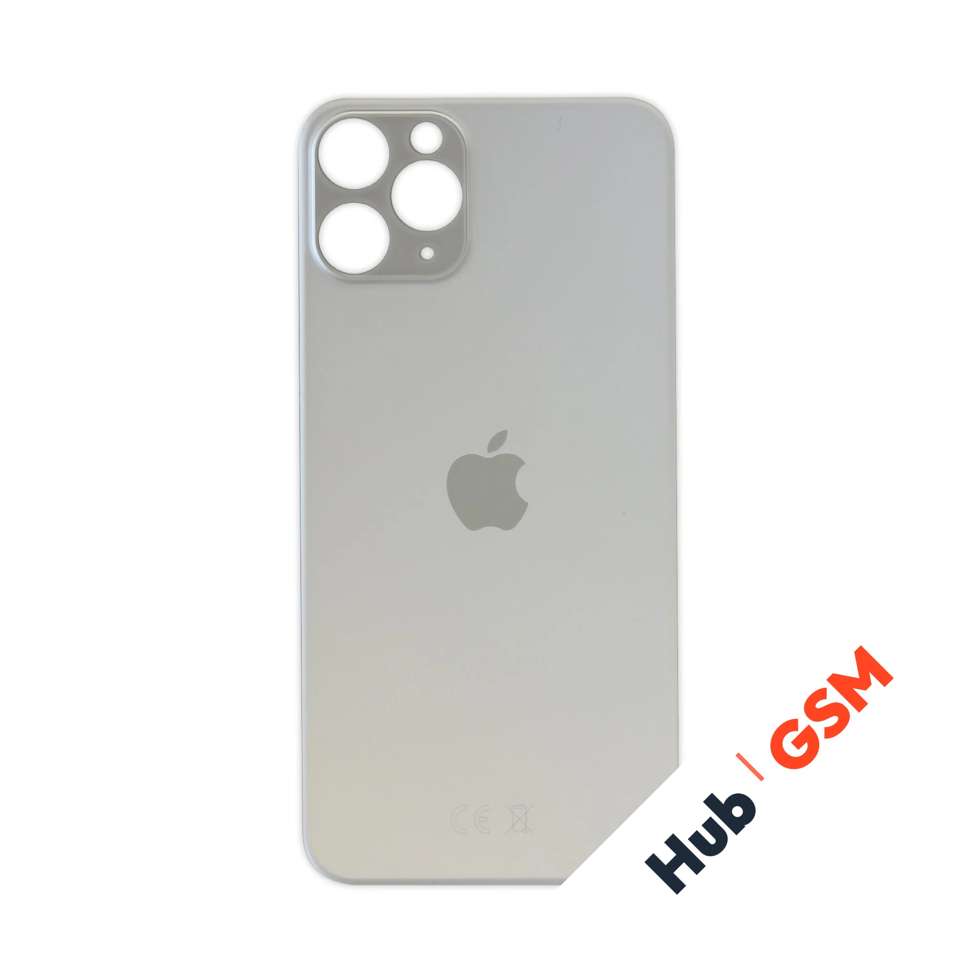Задняя крышка (стекло) Широкий вырез iPhone 11 Pro (Silver)