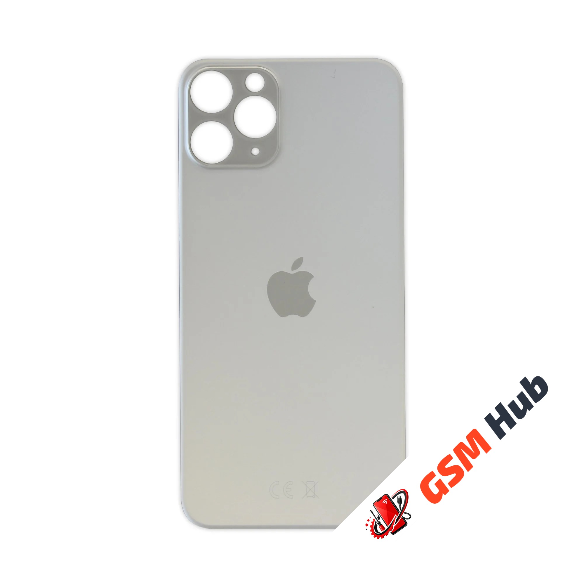 Задняя крышка (стекло) Широкий вырез iPhone 11 Pro (Silver)