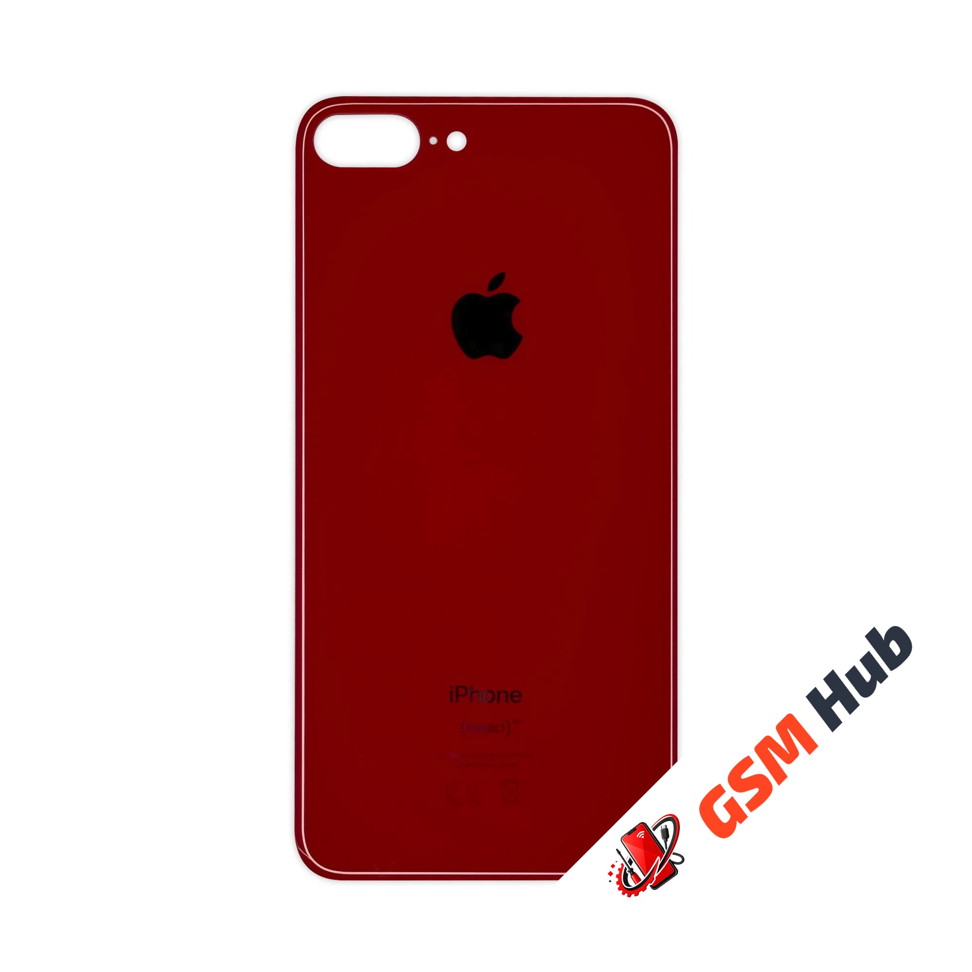 Задняя крышка (стекло) Широкий вырез iPhone 8 Plus (Red)
