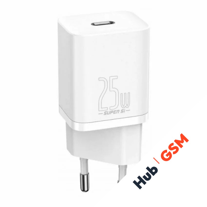 СЗУ Baseus Super Si (Быстрая зарядка) (USB-C) (25W EU) (Белый)