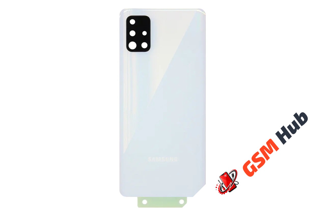 Задняя крышка Samsung Galaxy A51 (А515F) (Белый) (Со стеклом камеры) Premium