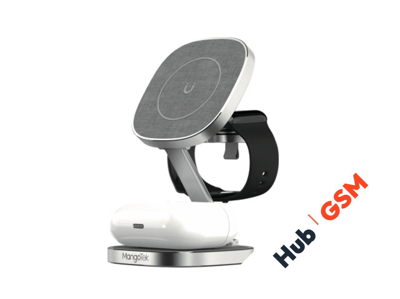 Беспроводное зарядное устройство (БЗУ) MangoTek WL031 (3 in 1) (Silver)