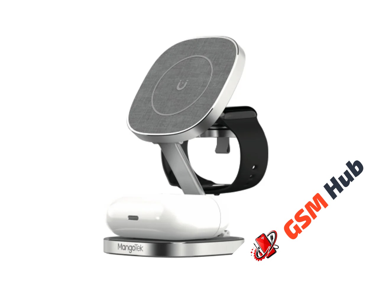 Беспроводное зарядное устройство (БЗУ) MangoTek WL031 (3 in 1) (Silver)