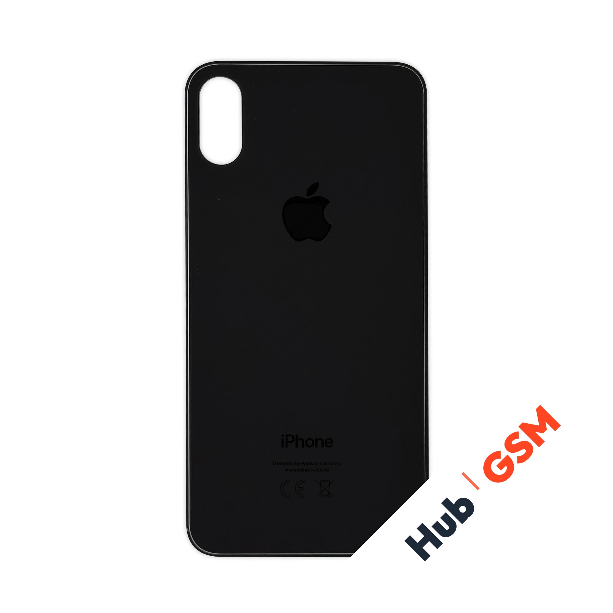 Задняя крышка (стекло) Широкий вырез iPhone XS (Space Grey)
