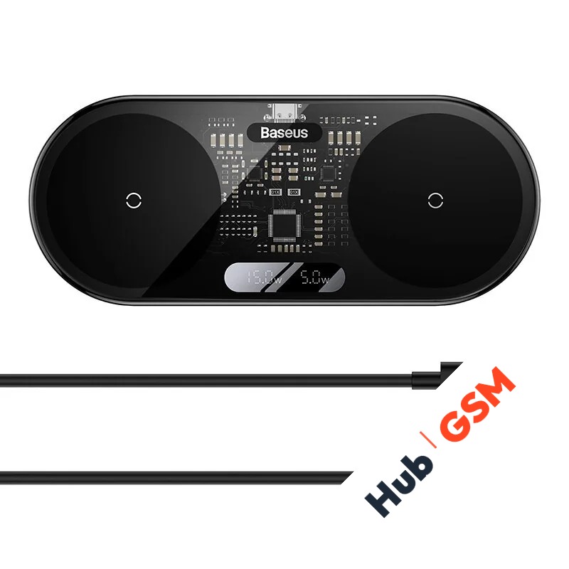 БЗУ Baseus Digital LED Display (2 в 1) (20W) (Черный)