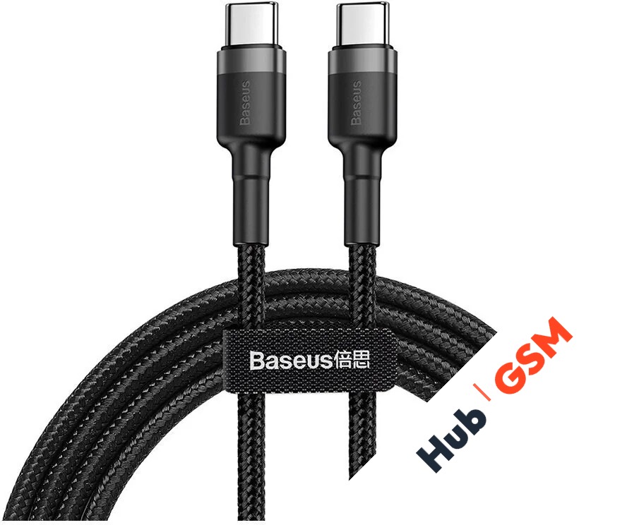 Кабель Baseus Cafule (USB-C / USB-С) PD2.0 60W flash charging  (20V 3A) (1m) (Красный/Черный)