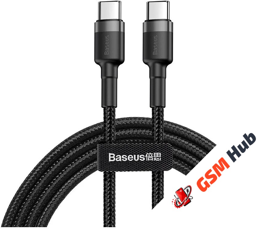 Кабель Baseus Cafule (USB-C / USB-С) PD2.0 60W flash charging  (20V 3A) (1m) (Красный/Черный)