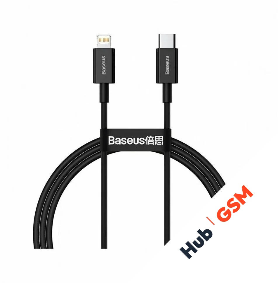 Кабель Baseus Superior Series (Быстрая зарядка) (USB C - Lightning) (PD 20W) (1m) (Черный)