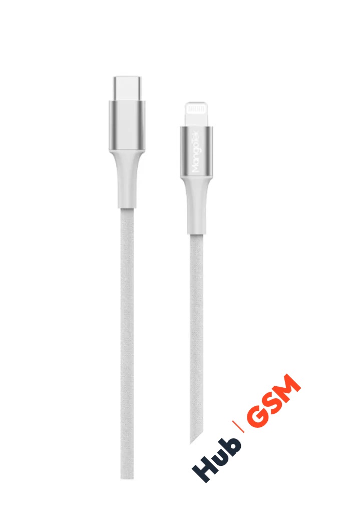 Кабель MangoTek MCA20C (Apple MFI) (USB-C / Lightning) (Нейлон) (White)
