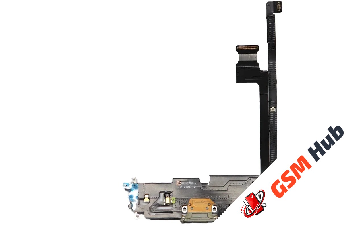 Шлейф с разъемом зарядки iPhone 12 Pro Max Оригинал IC (Белый)