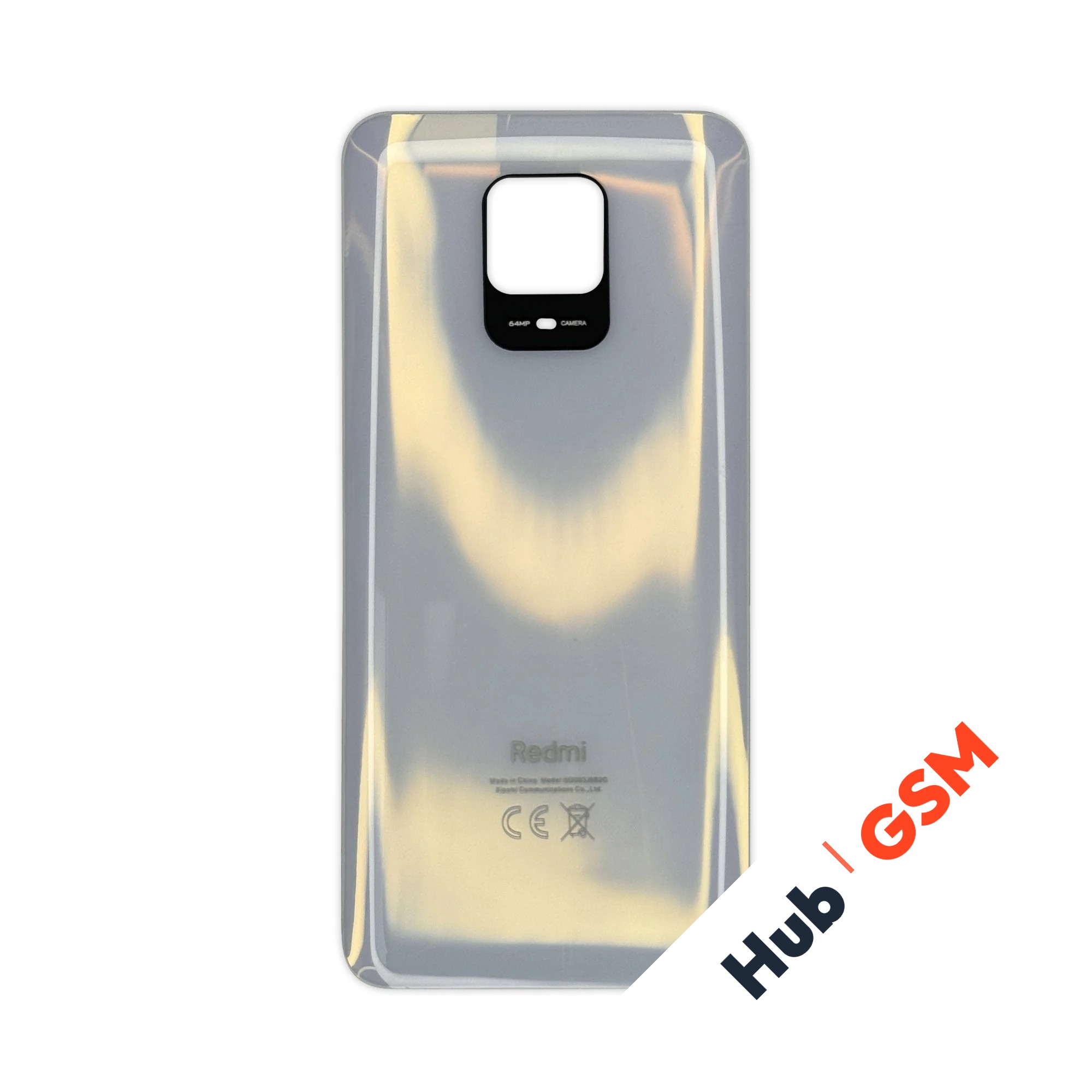 Задняя крышка Xiaomi Redmi Note 9 Pro / Redmi Note 9S (Белый) (Со стеклом камеры) Premium