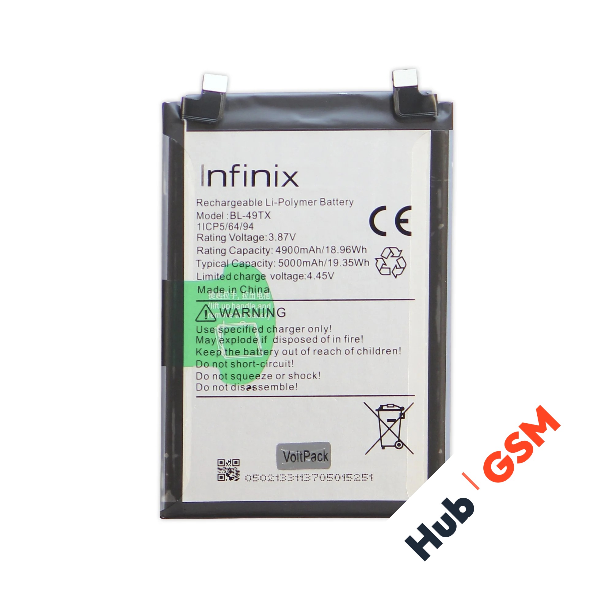 Аккумулятор Infinix Note 30 5G/ Note 30 (X6833B) (BL-49TX) 4900/5000 mAh VoltPack