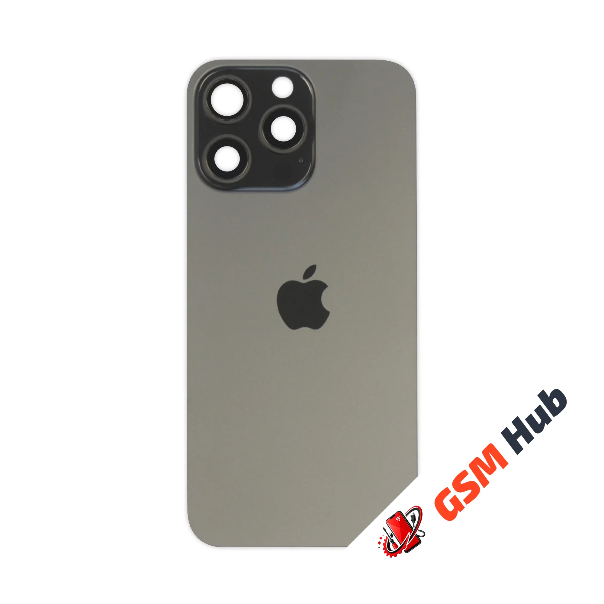 Задняя крышка (стекло) в сборе с рамкой iPhone 15 Pro Max (Black Titanium)