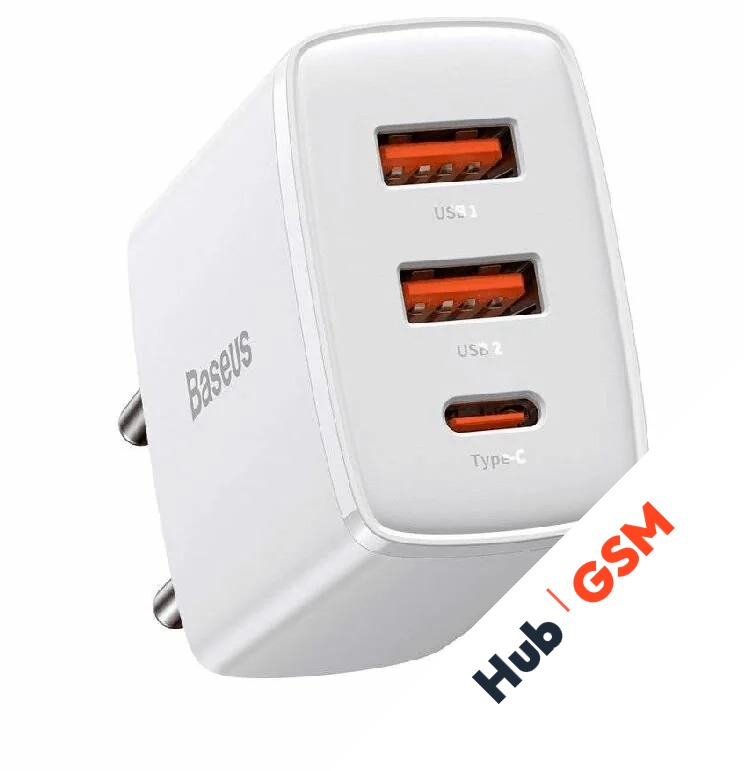 СЗУ Baseus Cube Pro (Быстрая зарядка) (USB C+USB A) (30W EU) (Белый)