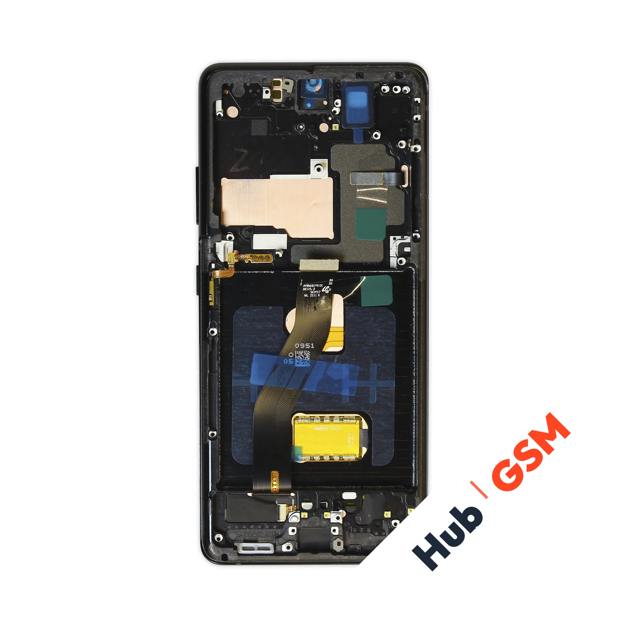 Дисплей Samsung Galaxy S21 Ultra (G998) (Soft OLED) (Full Size) (В рамке) (Черный) Hub GSM