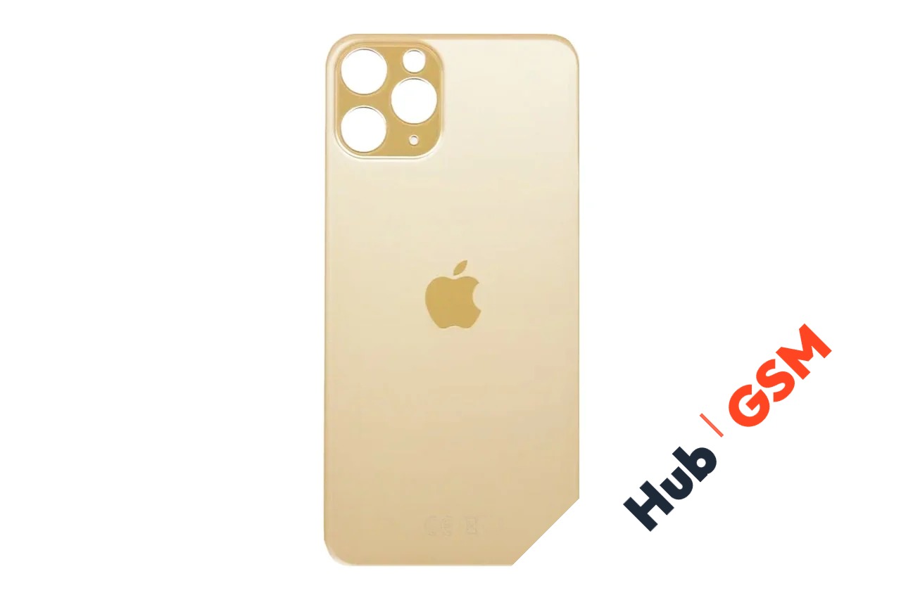 Задняя крышка (стекло) Узкий вырез iPhone 11 Pro Оригинал (Gold)
