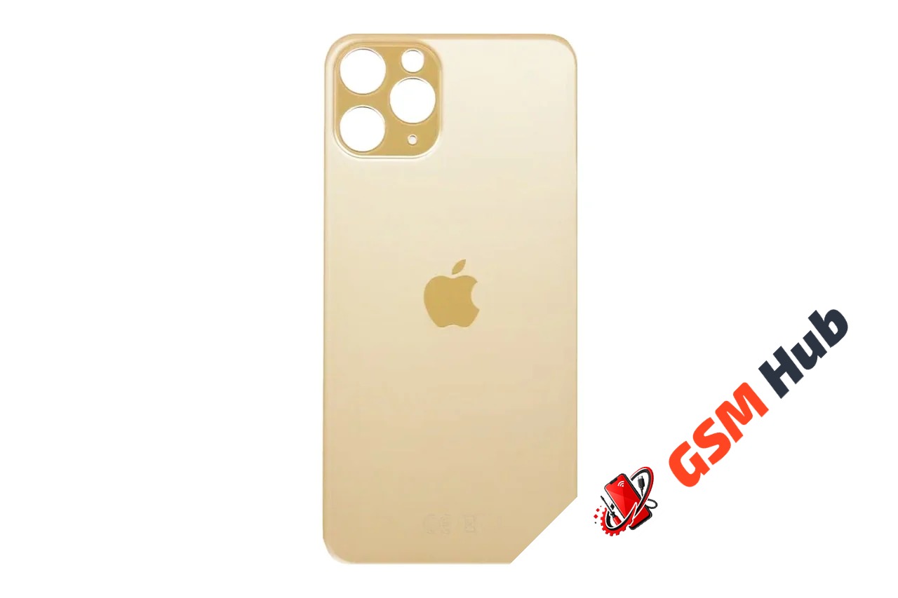 Задняя крышка (стекло) Узкий вырез iPhone 11 Pro Оригинал (Gold)