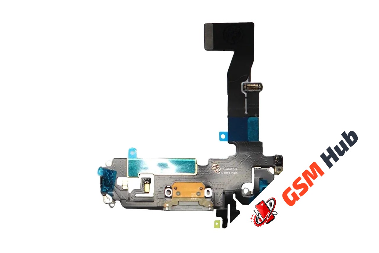 Шлейф с разъемом зарядки iPhone 12 / 12 Pro Оригинал IC (Белый)