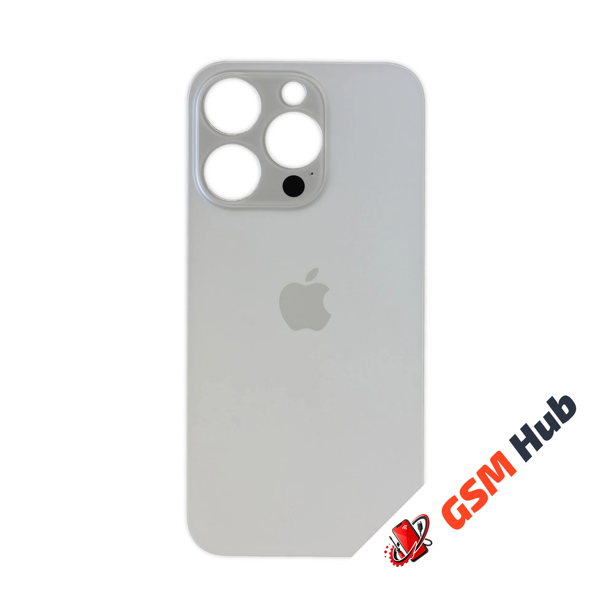 Задняя крышка (стекло) Широкий вырез iPhone 14 Pro (Silver)
