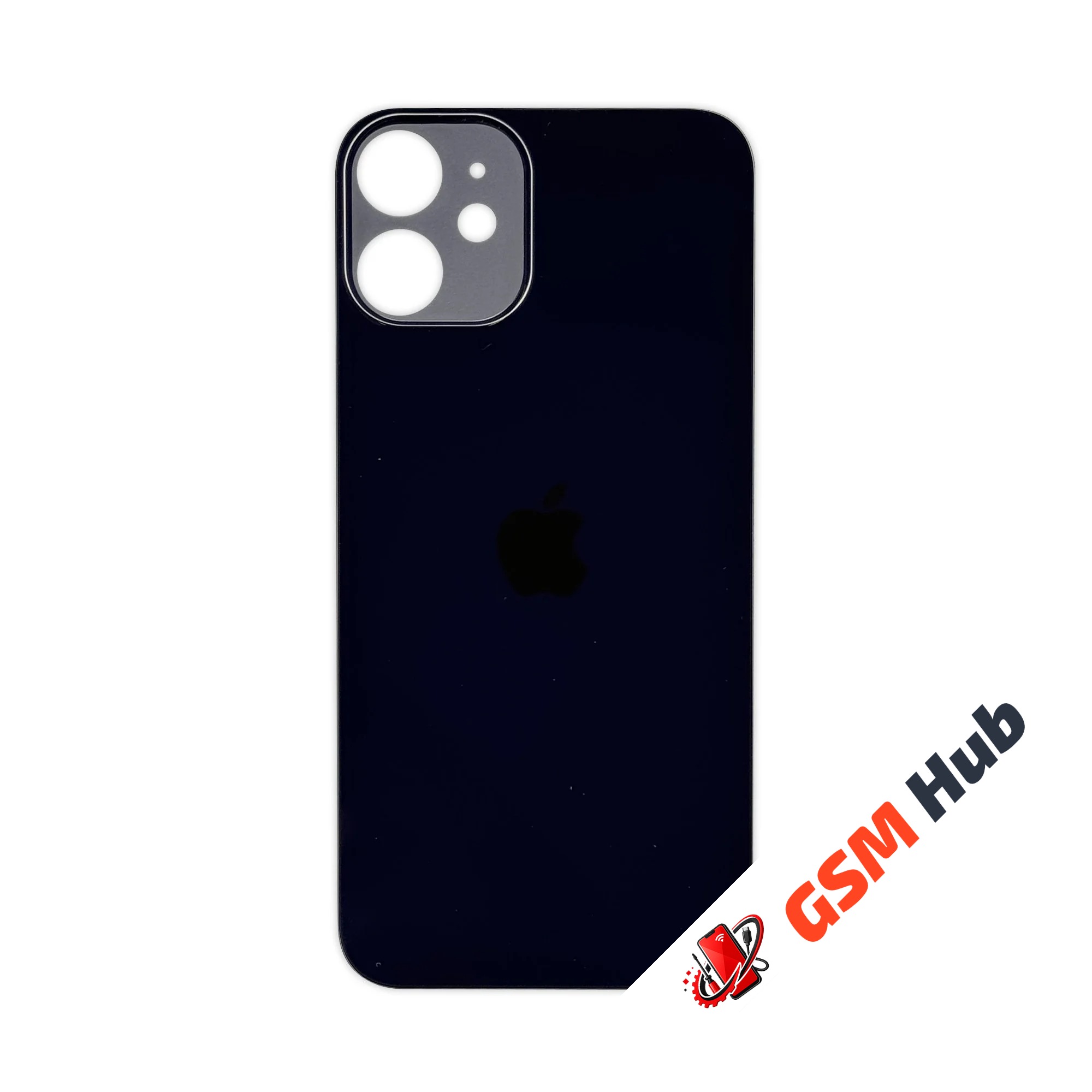 Задняя крышка (стекло) Широкий вырез iPhone 12 Mini (Black)