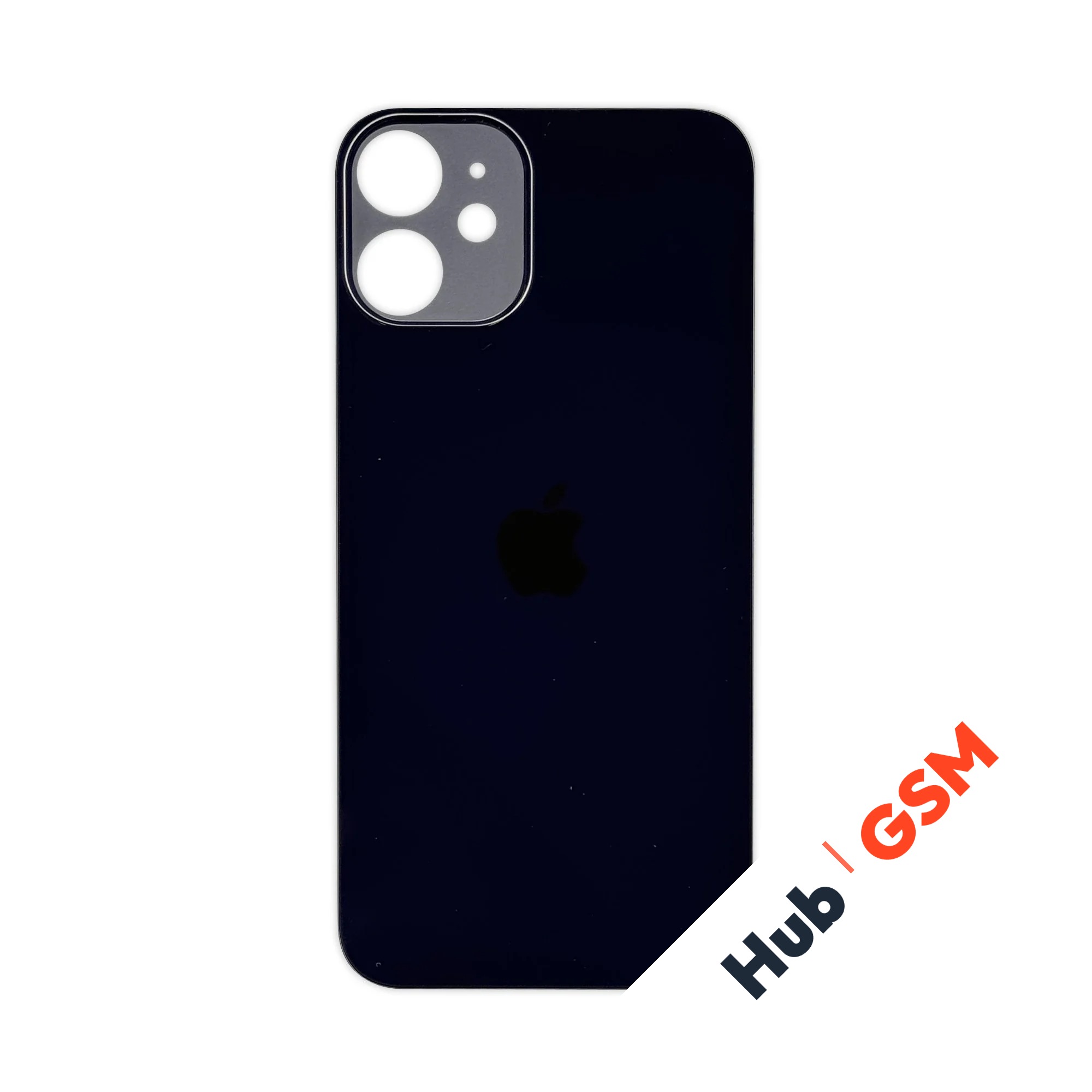 Задняя крышка (стекло) Широкий вырез iPhone 12 Mini (Black)