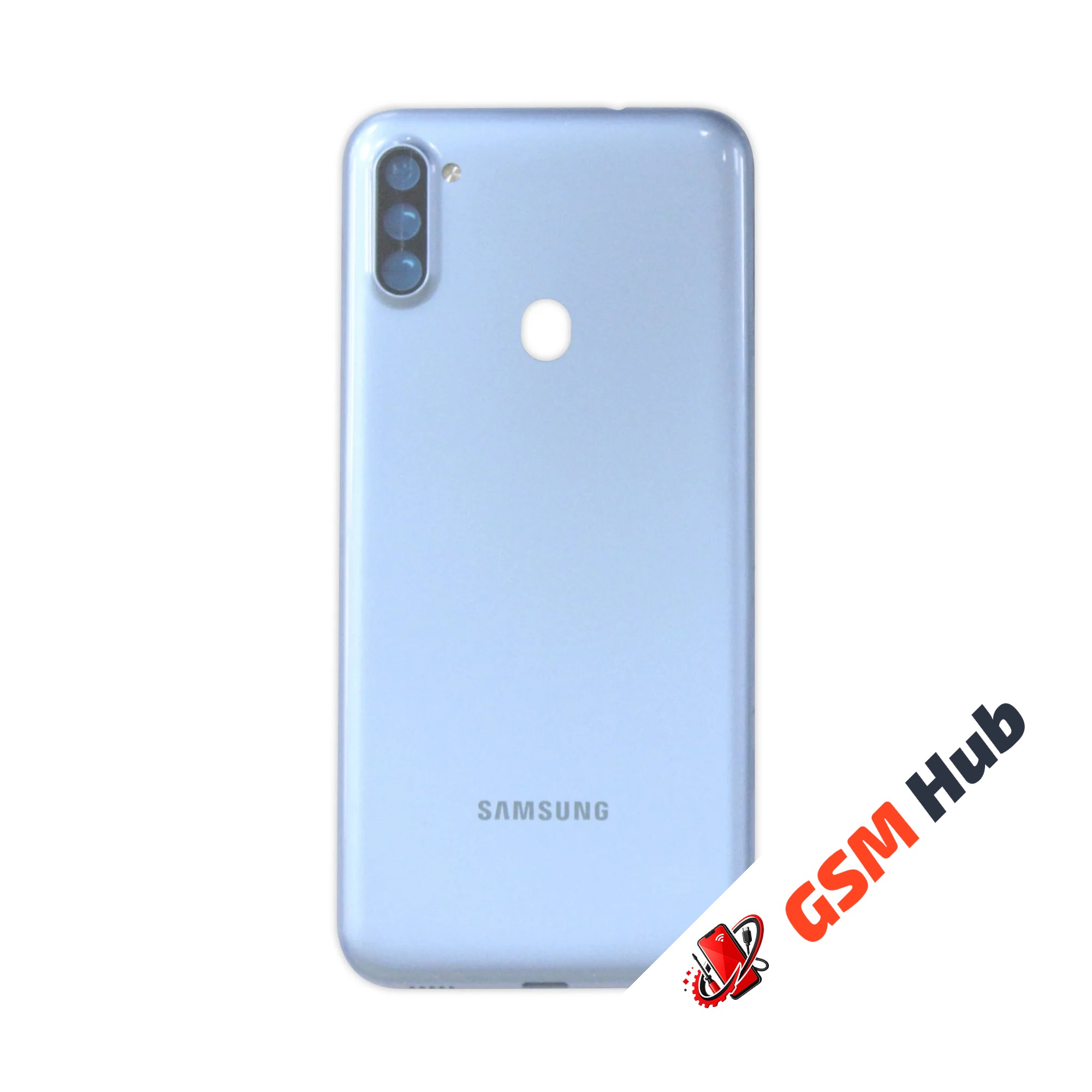 Задняя крышка Samsung Galaxy A11 (А115F) (Синий) (Со стеклом камеры) Premium