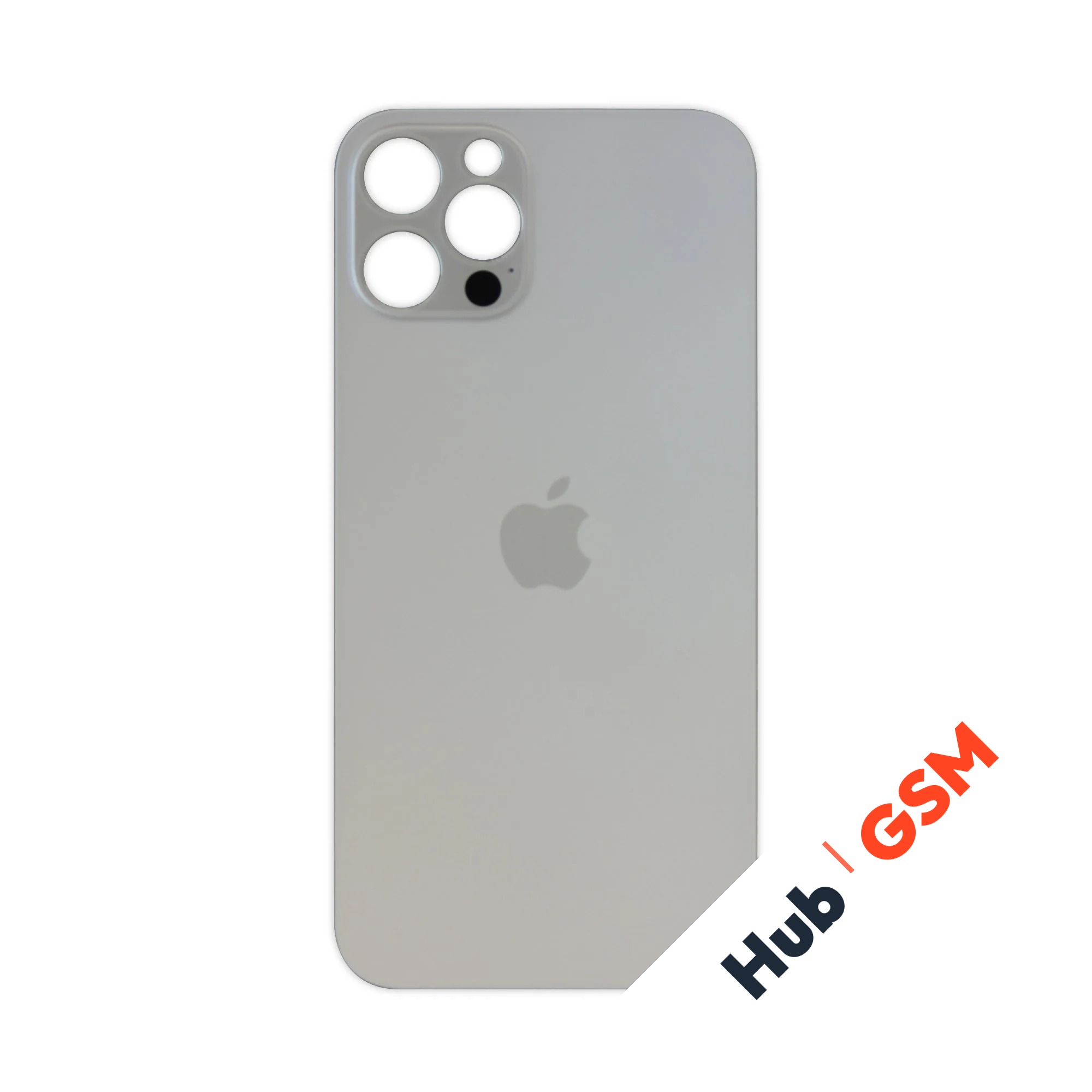 Задняя крышка (стекло) Широкий вырез iPhone 12 Pro (Silver)