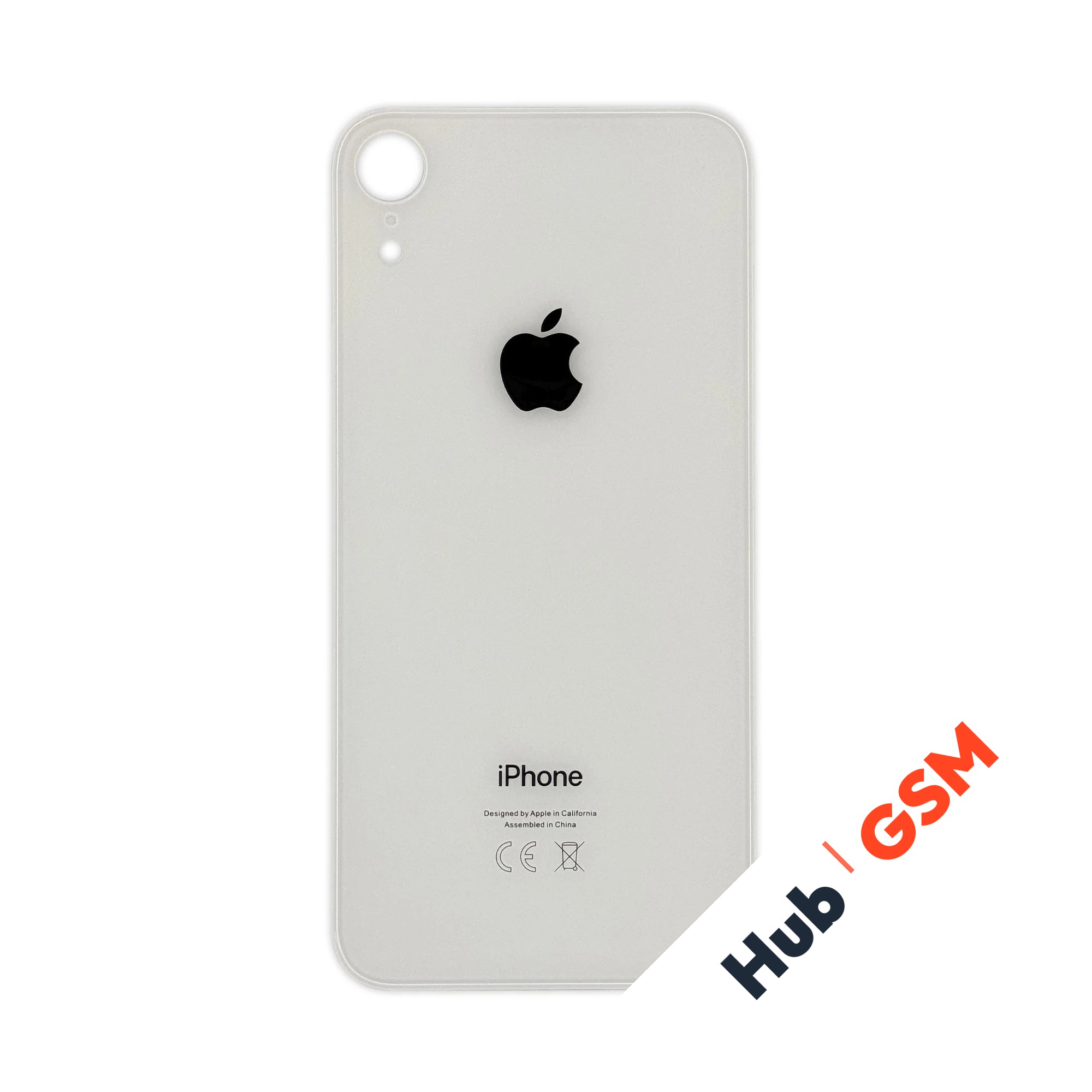 Задняя крышка (стекло) Широкий вырез iPhone XR (White)