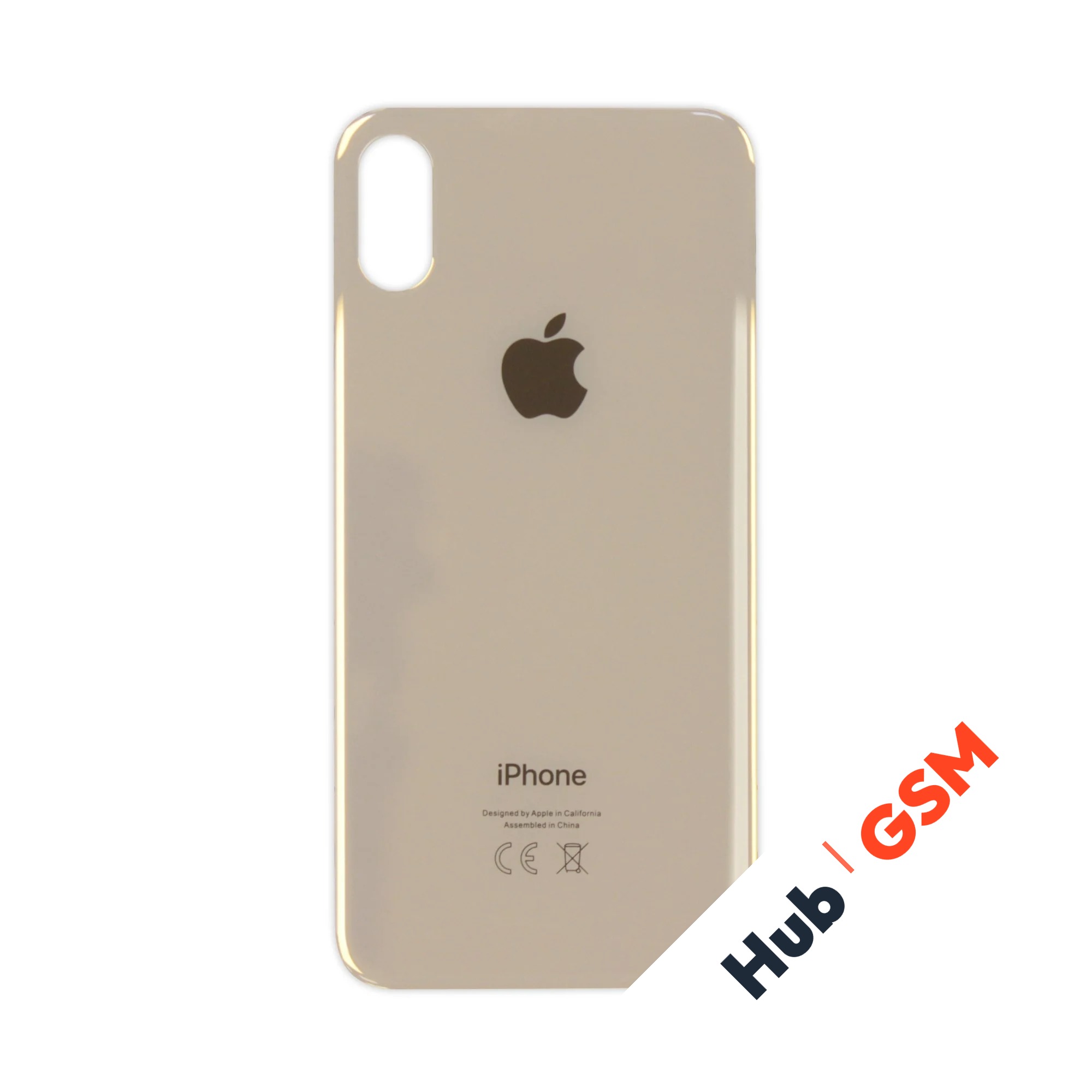 Задняя крышка (стекло) Широкий вырез iPhone XS (Gold)