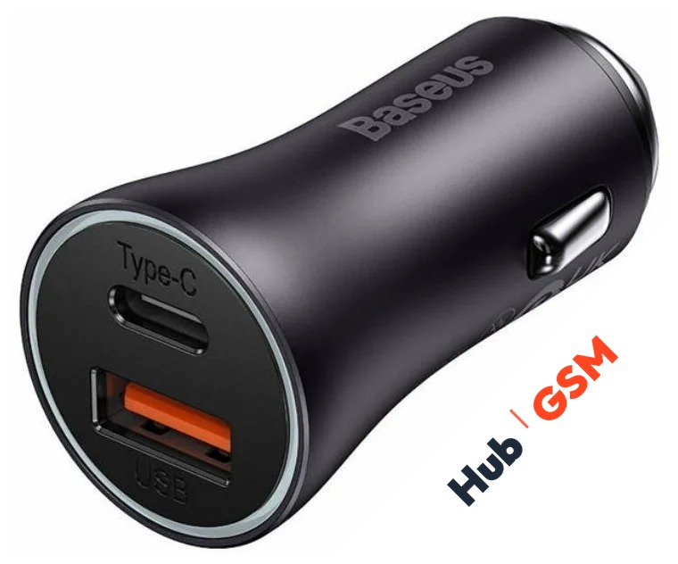 АЗУ Baseus Golden Contactor Max Dual (Быстрая зарядка) (USB-A + USB-C) (60W) (Серый)